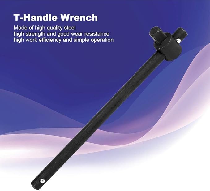 Fafeicy Sliding T Handle Socket Wrench Breaker Bar High Torsion Force Heavy Duty Steel for Vehicle Maintenance DIY(3/4" inch)
