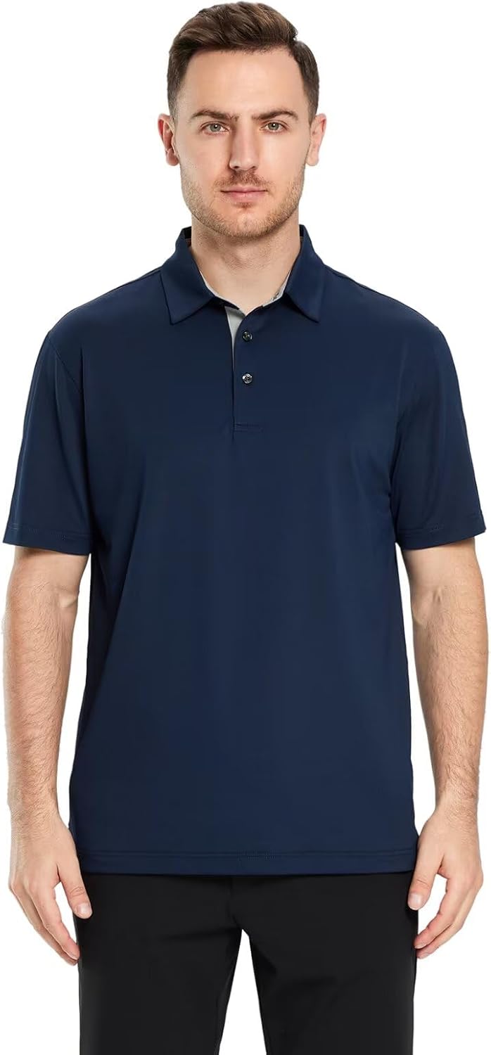 Skiennix Men's Golf Shirt - Moisture-Wicking Dry Fit Performance Polo | Short & Long Sleeve Options