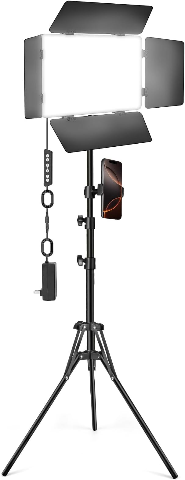 LED Video Lighting Kit with Barn Door, Kewaiaa Bi-Color Studio Lights with