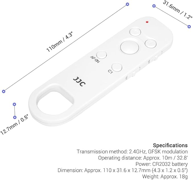 JJC RMT-P1BT Bluetooth Wireless Remote Control Commander