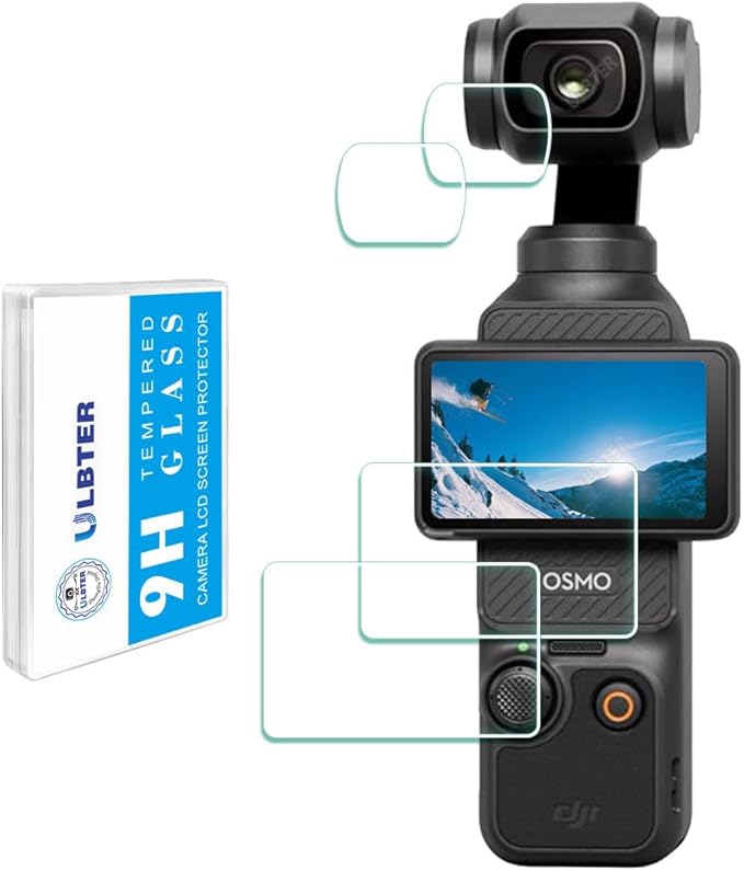 ULBTER Lens Screen Protector for DJI Osmo Pocket 4 / Pocket 3, Tempered Glass