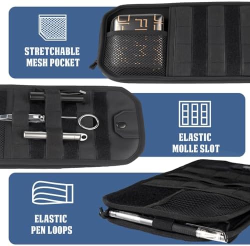 Hiseanllo Car Sun Visor Organizer, Multi-Pocket Visor Organizer Storage Pouch with Zippers, Elastic Bands & Glasses Clip, Car Visor Accessories
