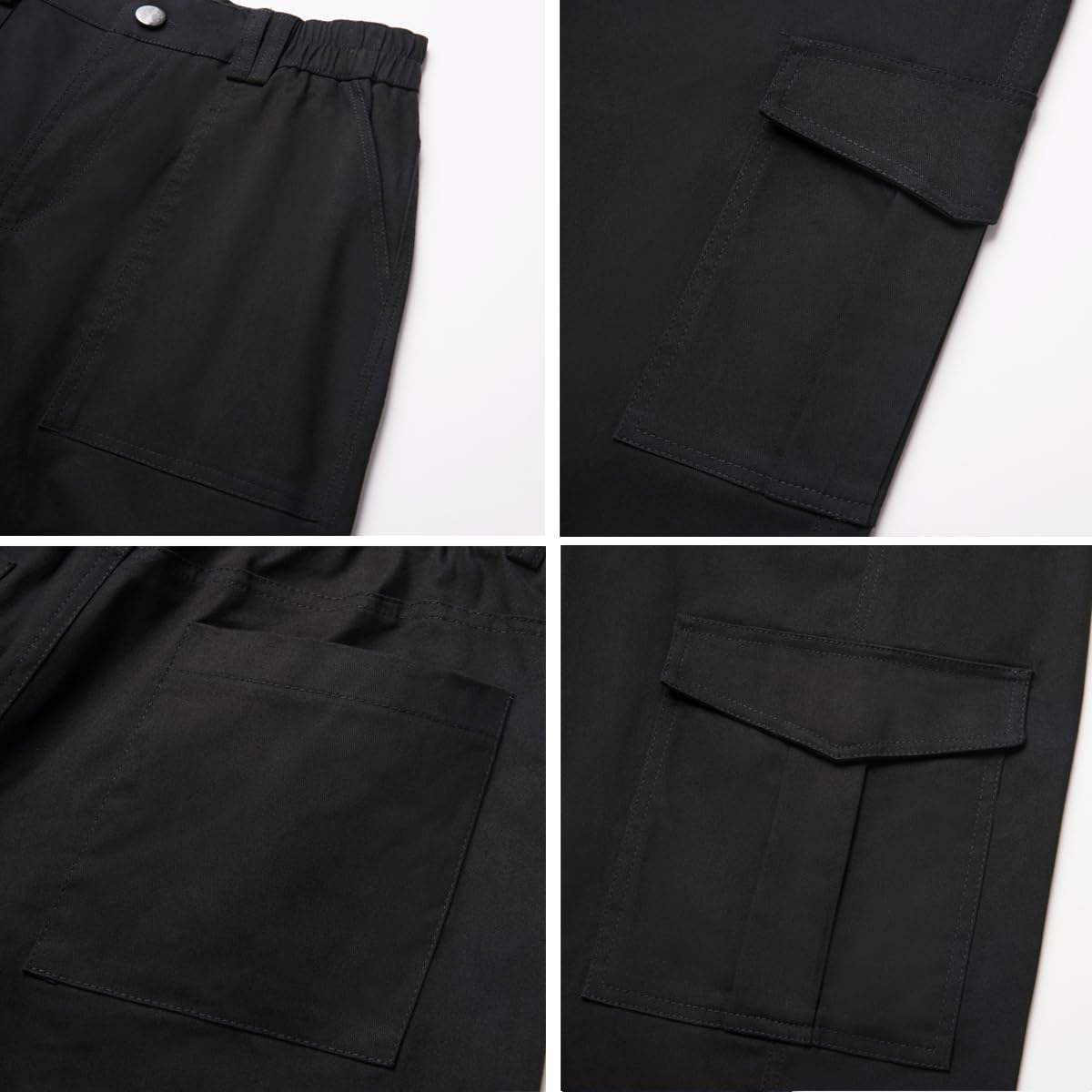 Skiennix High Waisted Cargo Pants - Casual Wide Leg Trousers with 6 Pockets | Y2K Baggy Stretch Design