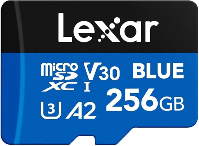 Lexar 256GB Blue Micro SD Card Up to 160MB/s, microSDXC UHS-I Memory Card