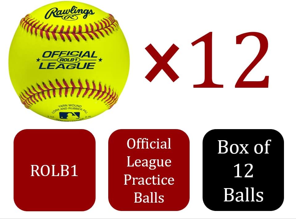 Rawlings Official League Practice Baseballs - Optic Yellow | Available in Multiple Counts