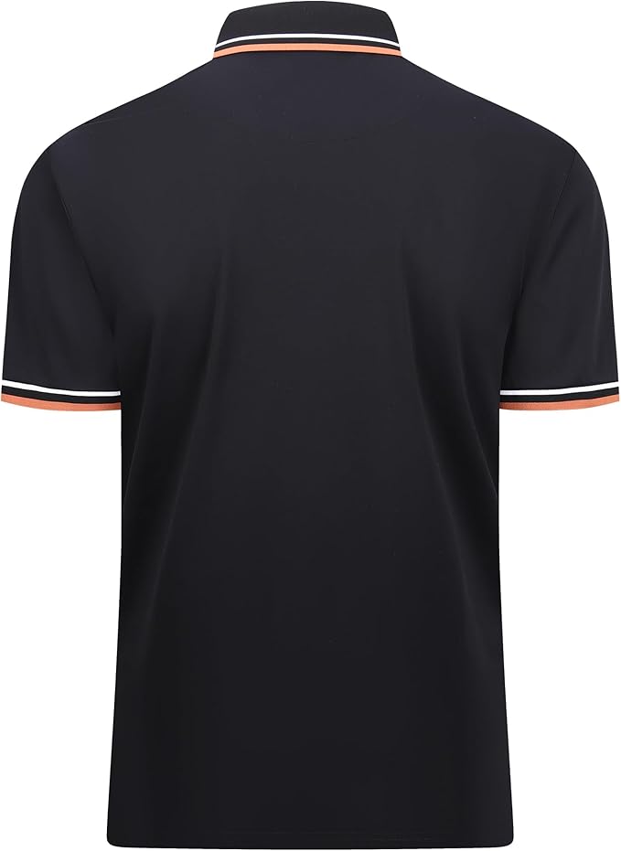 Esabel.C Jacquard Golf Shirts for Men Moisture Wicking Short Sleeve Performance Dry Fit Active Mens Polo Shirts