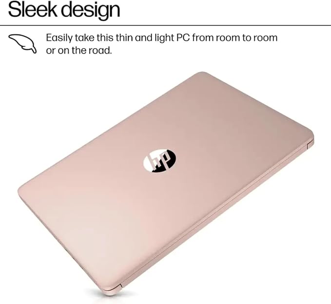 HP New Everyday Laptop • 2026 Edition • 128GB SSD • Microsoft Office 365 Included • Intel N150 CPU • Thin & Portable • Fast Response • Long Battery Life • Windows 11 • Rose Gold