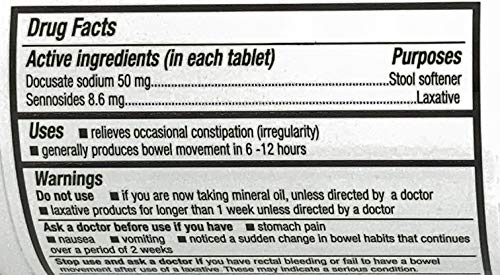 CVS Health Stool Softener Plus Stimulant Laxative Tablets, Docusate Sodium 50 mg, Sennosides 8.6 mg, 180 Count