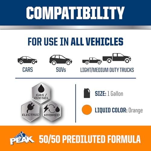PEAK OET Extended Life Orange 50/50 Prediluted Antifreeze/Coolant for North American Vehicles, 1 Gal.