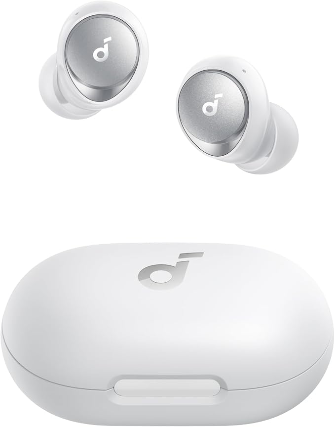 Soundcore by Anker Space A40 Adaptive Active Noise Cancelling Earbuds | Reduce Noise by Up to 98%, Ultra Long 50H Playtime, 10H Single Playtime, Hi-Res Sound, Comfortable Fit, Wireless Charge