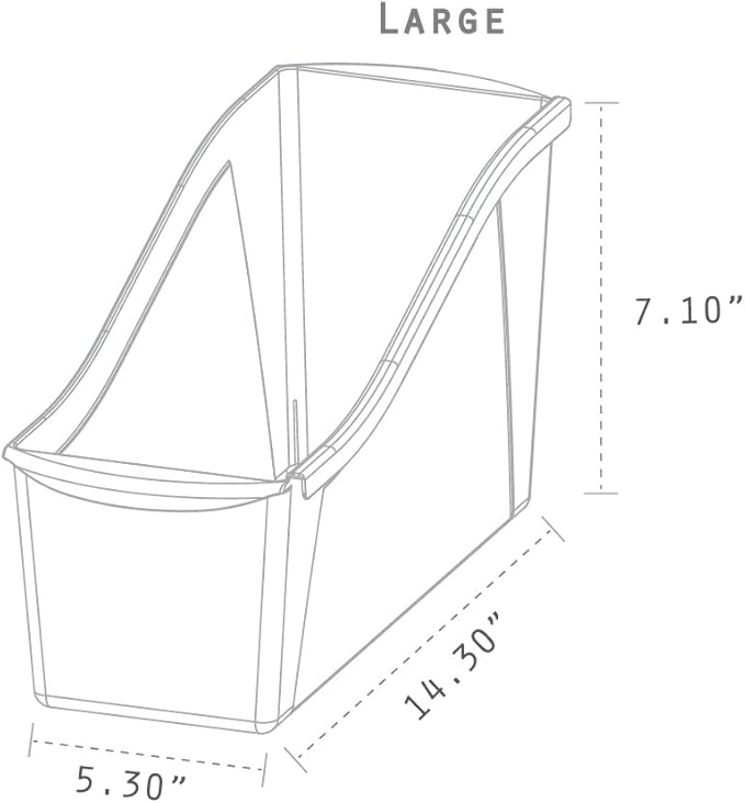 Storex Large Book Bin, Interlocking Plastic Organizer for Home, Office and Classroom, STEM Assortment, 6-Pack