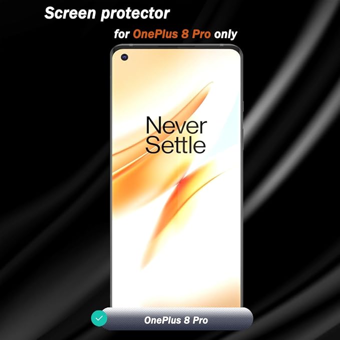 2 Pack Compatible with OnePlus 8 Pro screen protector Tempered Glass, 9H