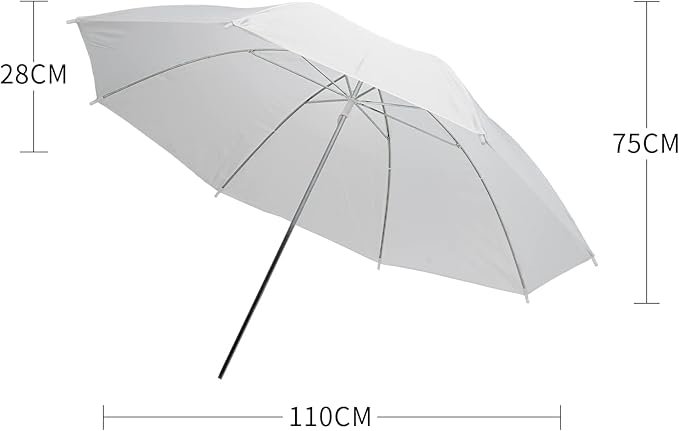 2 Pack Photography Umbrella Lighting Kit, 2 * 43inch Translucent White Soft