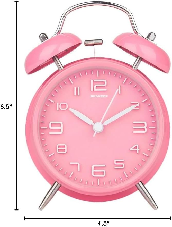 Peakeep 4 Inches Twin Bell Loud Alarm Clock