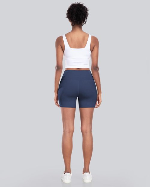 CHRLEISURE Women's Biker Yoga Shorts - High Waisted Tummy Control | 4-Pack Athletic Gym Shorts