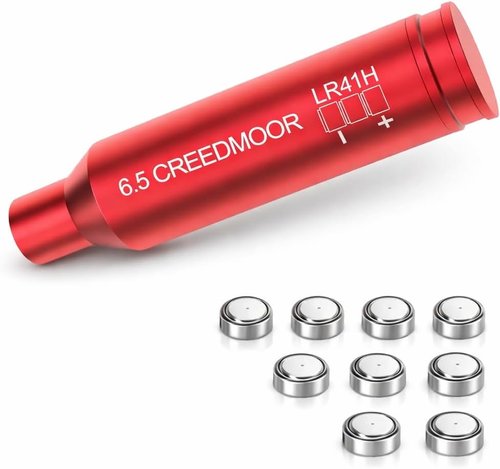 Gotical Red Laser Bore Sighter - Compatible with 6.5 Creedmoor Cartridge | Anodized Red, Battery Included