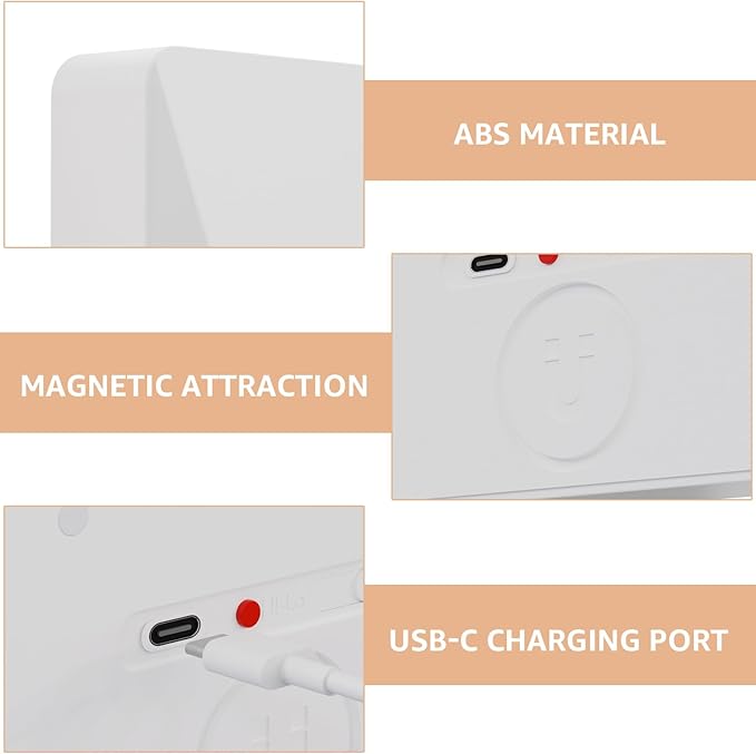 uuffoo Rechargeable Motion Sensor Wall Light, Magnetic Linkage Multi-Sensor Stair Lights with 3 Brightness Levels, Wireless Battery Operated Indoor Wall Lamp for Closet Bedroom Hallway(White)