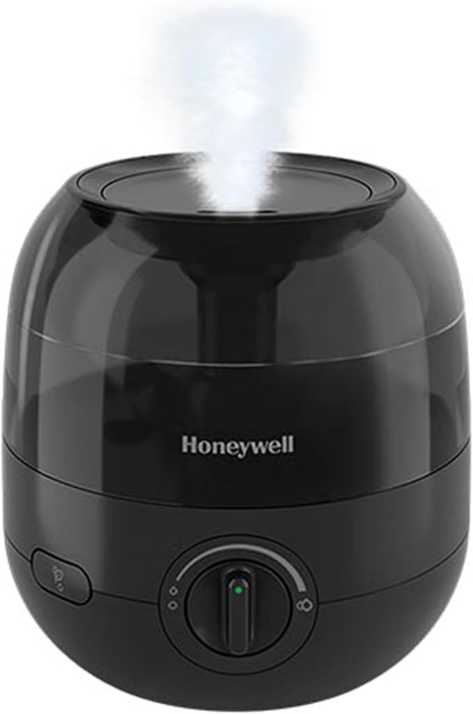 Honeywell Mini Cool Mist humidifier, Easy to Fill and Clean, humidifier for small Bedroom, Kids Rooms, or office. Ultra Quiet Operation and Auto Shut-Off - Black, HUL525B
