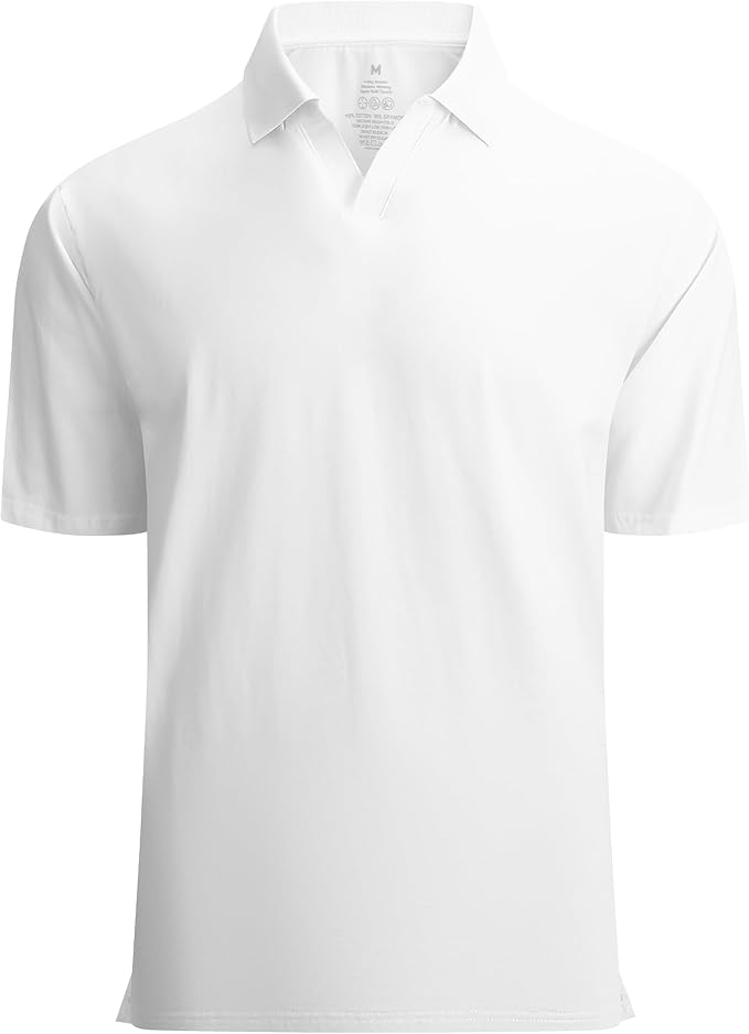 Esabel.C Jacquard Golf Shirts for Men Moisture Wicking Short Sleeve Performance Dry Fit Active Mens Polo Shirts