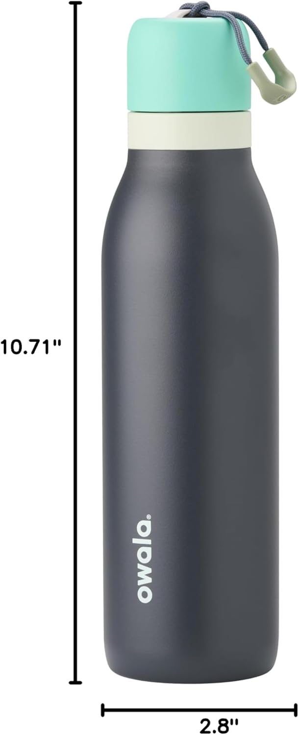 Owala FreeSip Insulated Stainless Steel Water Bottle - 18 oz BPA-Free with Straw for Sports & Travel - Blue/Grey
