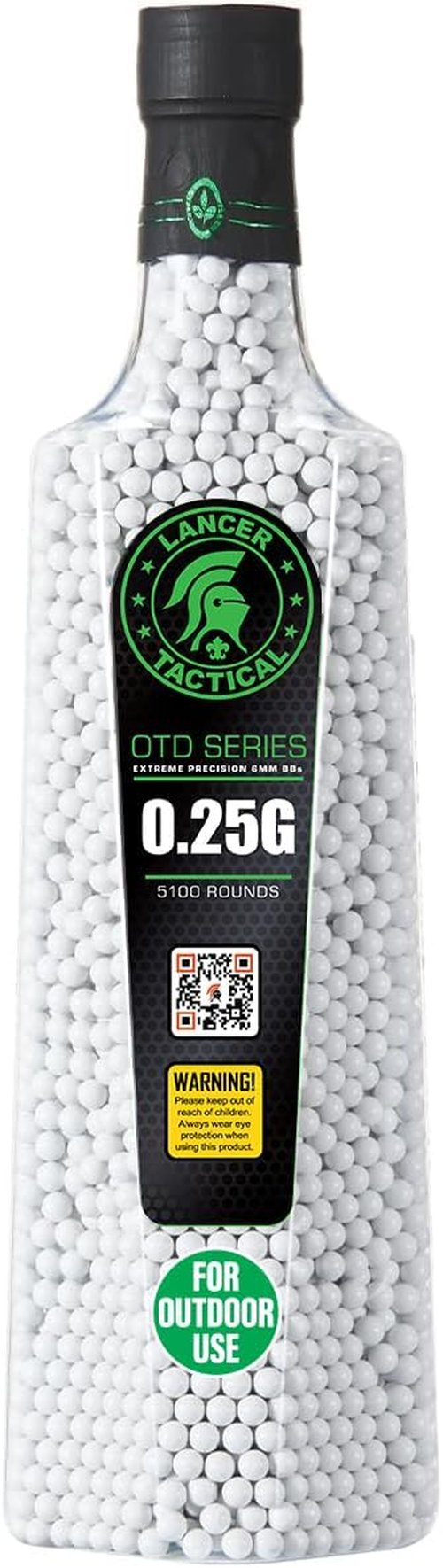 Lancer Tactical 6mm Premium Polished Airsoft BBs - 5,100 Count for Outdoor Field Use