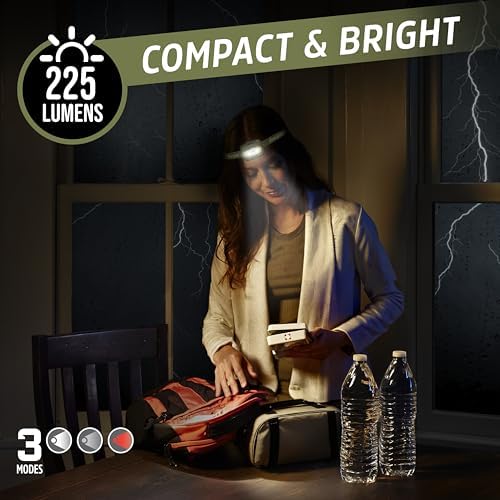 Energizer LED Rechargeable Headlamp, Black, LED Headlamp with Red Light Option, Micro-USB Charging Cables Included, Green