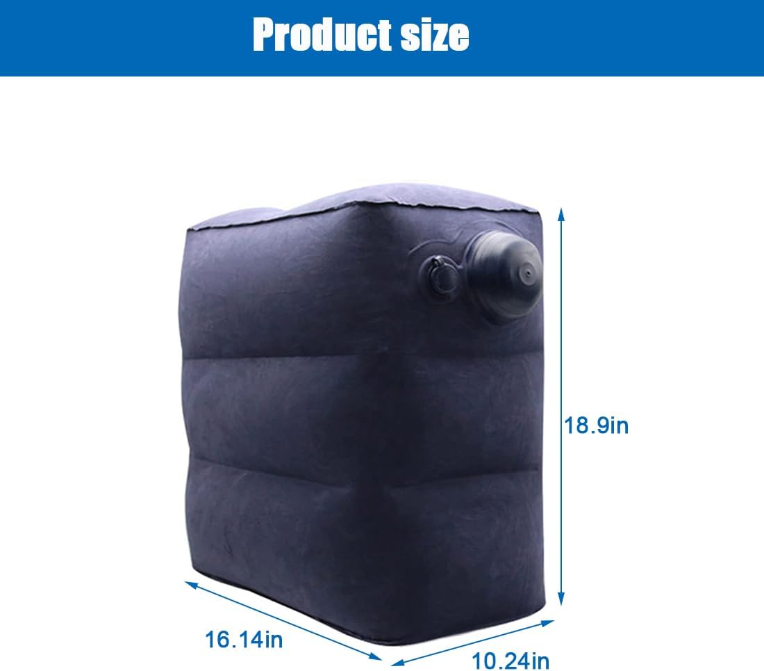 Inflatable Foot Rest for Air Travel,Airplane Travel Foot Rest Adjustable Height,Car/Airplane,Footrest Pillow with Pump for Office,Airplane,Train,Cars,Home