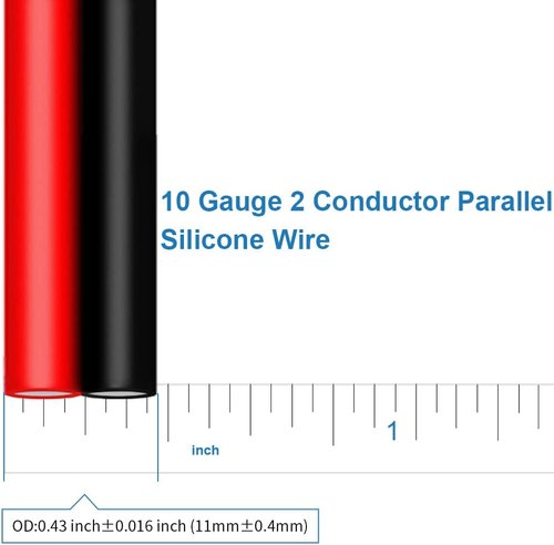 BNTECHGO 10 Gauge Silicone Wire Spool - Flexible Red & Black 25ft High-Temperature 600V Cable for LED Strips