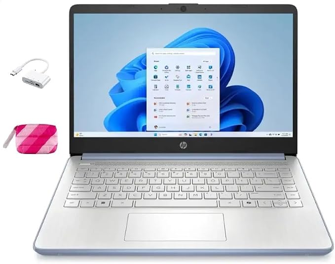 HP 2025 Student Business Laptop, Intel Processor N150(up to 3.6 GHz), 14 Inch LED Screen,16G RAM, 256GB Storange (128GB UFS+128GB MSD),1 Year Office 365, Windows 11 Home,Sky Blue w/YYY Accessories