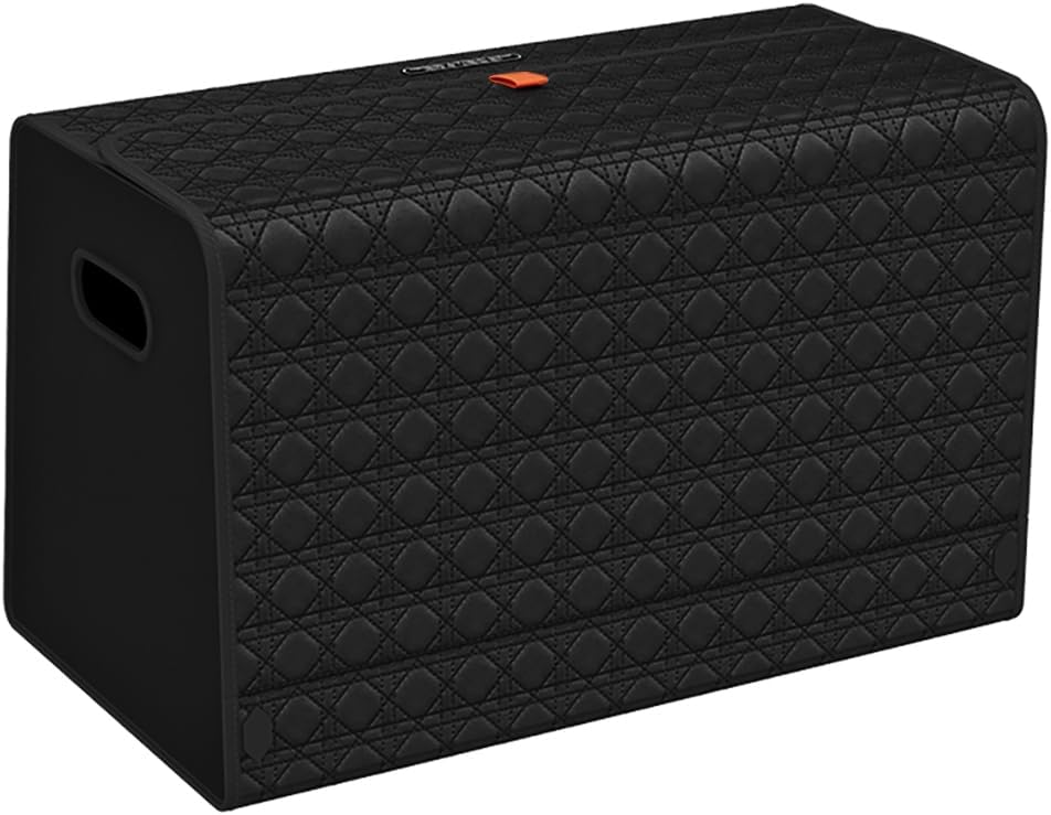GMQ Car Trunk Organizer for SUV,Car Organizers and Storage with Collapsible Storage, Magnetic Lid Large Capacity for SUV, Truck, MPV (3D-Black, XXL-29.5×13×12.5 IN)