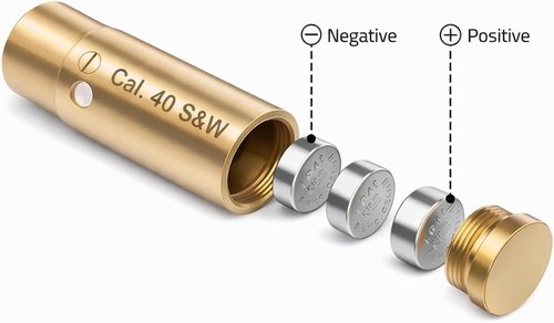 GOTICAL Tactical Red Laser Bore Sight - Cal .40 Brass Boresighter Cartridge for Precision Shooting