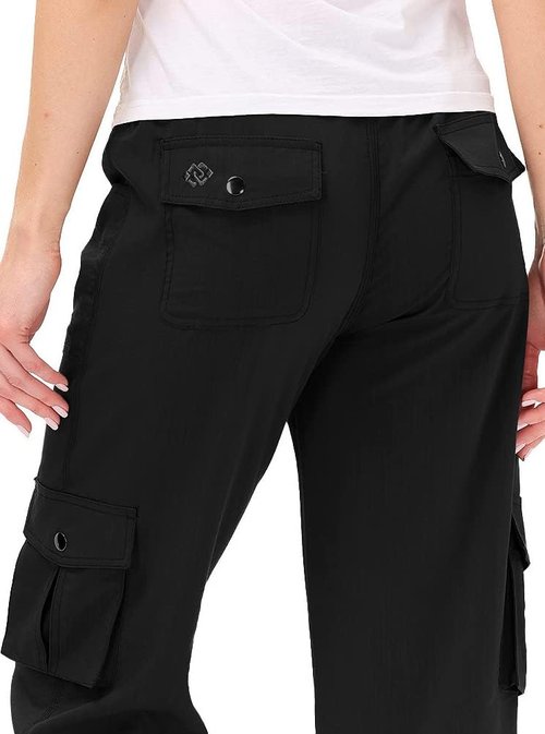 MoFiz Women's Capris - Lightweight Casual Pants with Pockets for Hiking | Loose Fit Baggy Cargo Style