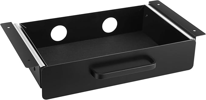 VEVOR Under Desk Drawer Slide Out, 13 inch Attachable Desk Drawer for Sit Stand Workstation, Hidden Under Counter Drawers for office Home, Black