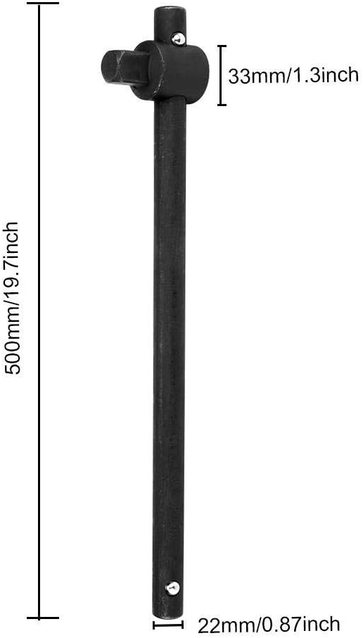 Walfront Sliding Wrench Breaker Bar T-Handle Socket Wrench Heavy Duty Steel With Ergonomic Design (1", 1944g/68.6oz)