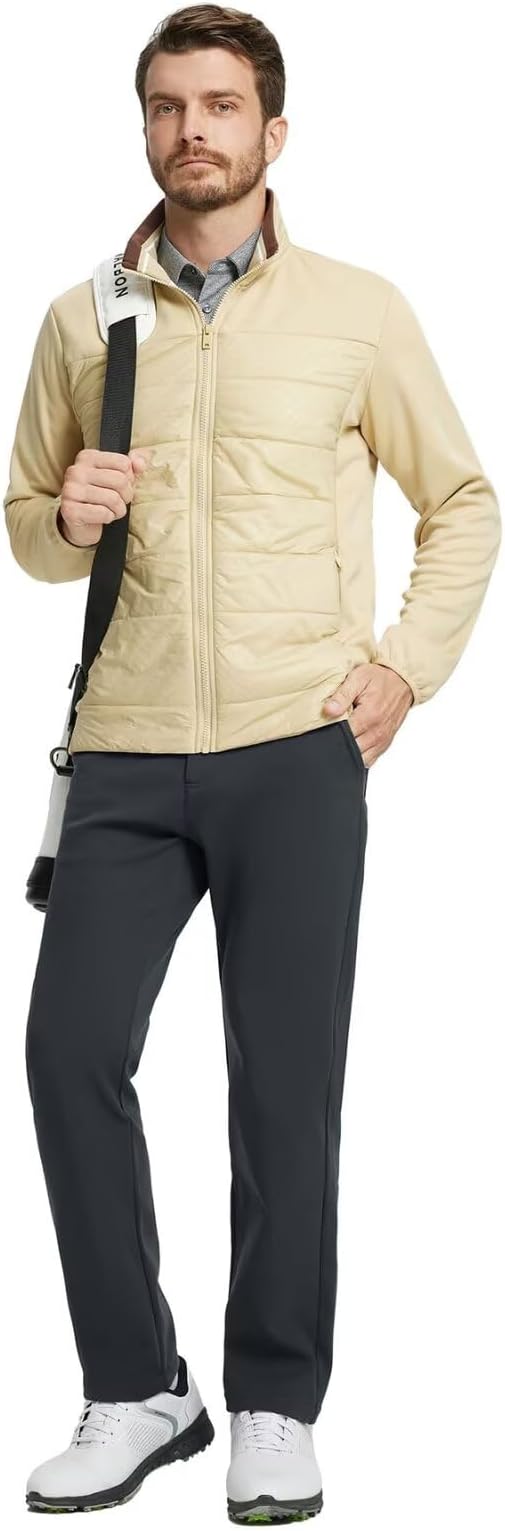 M MAELREG Golf Fleece Lined Pants Men Softshell Water-Resistant Workout Casual Outdoor Hiking Insulated Winter Pants for Men