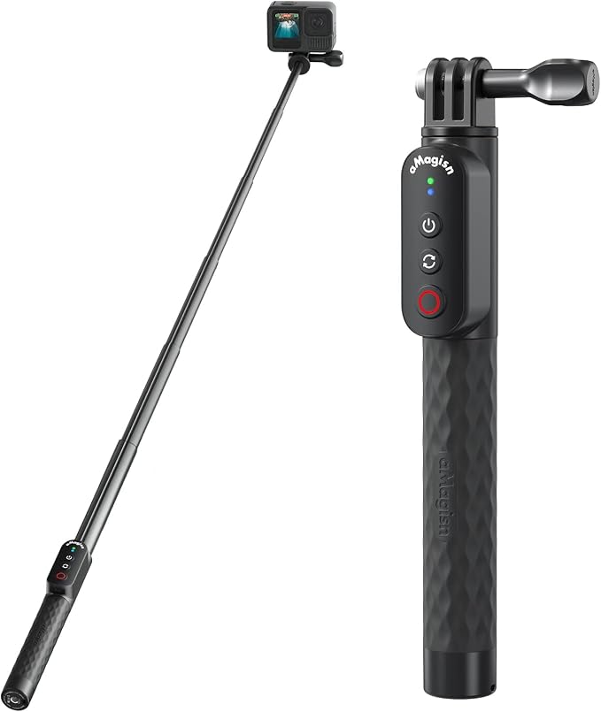 Remote Control Selfie Stick Rechargeable Waterproof 100CM Stretchable Compatible