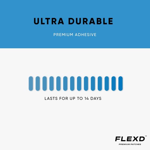 Flexd - Libre 3 Sensor Covers Waterproof, Freestyle Adhesive Patches (Pack of 30) Oval, Black