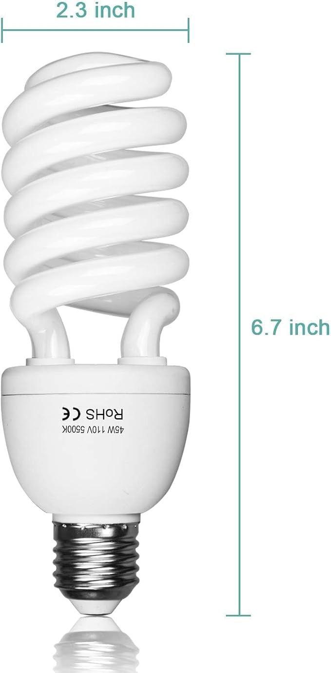 EMART Full Spectrum Light Bulb, 45W 5500K Spiral CFL Daylight