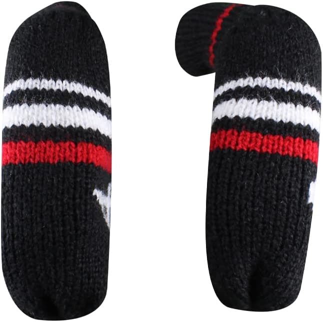 Scott Edward 1/7/10 Pcs Knitted Golf Club Head Covers for Irons Wedge Cuteness and Basically Socks Shape Washable Golf Club Head Protector on Red/Blue Warning Style