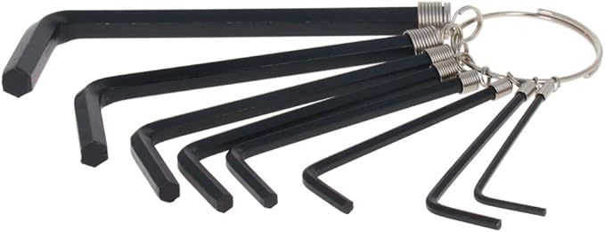 Utoolmart Hex Key Set, 8 in 1 Metric L Shape Hexagon Head Wrench with Ring for Repair Tool (Black)