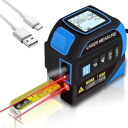 tape measure 4-in-1 laser Digital Measuring Tape & 60m/197ft Laser Distance