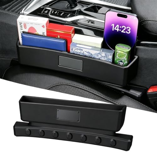 Car Seat Gap Filler Organizer，Premium PU Seat Gap Filler Organizer with Storage，Car Gap Seat Filler Fit for Car SUV Truck Between Seat and Console
