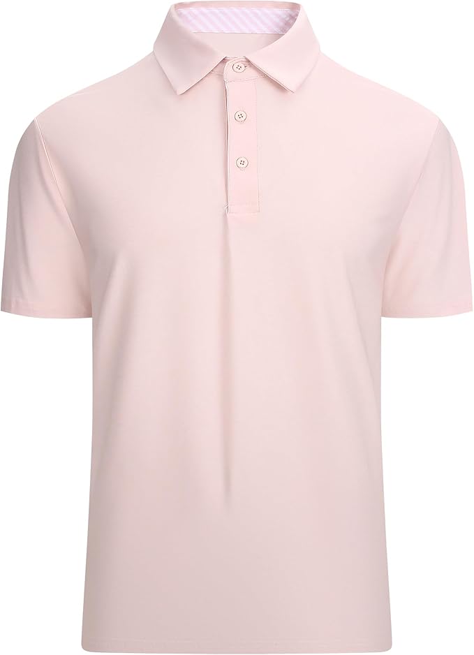 Alex Vando Mens Golf Shirt Moisture Wicking Quick-Dry Short Sleeve Casual Polo Shirts for Men