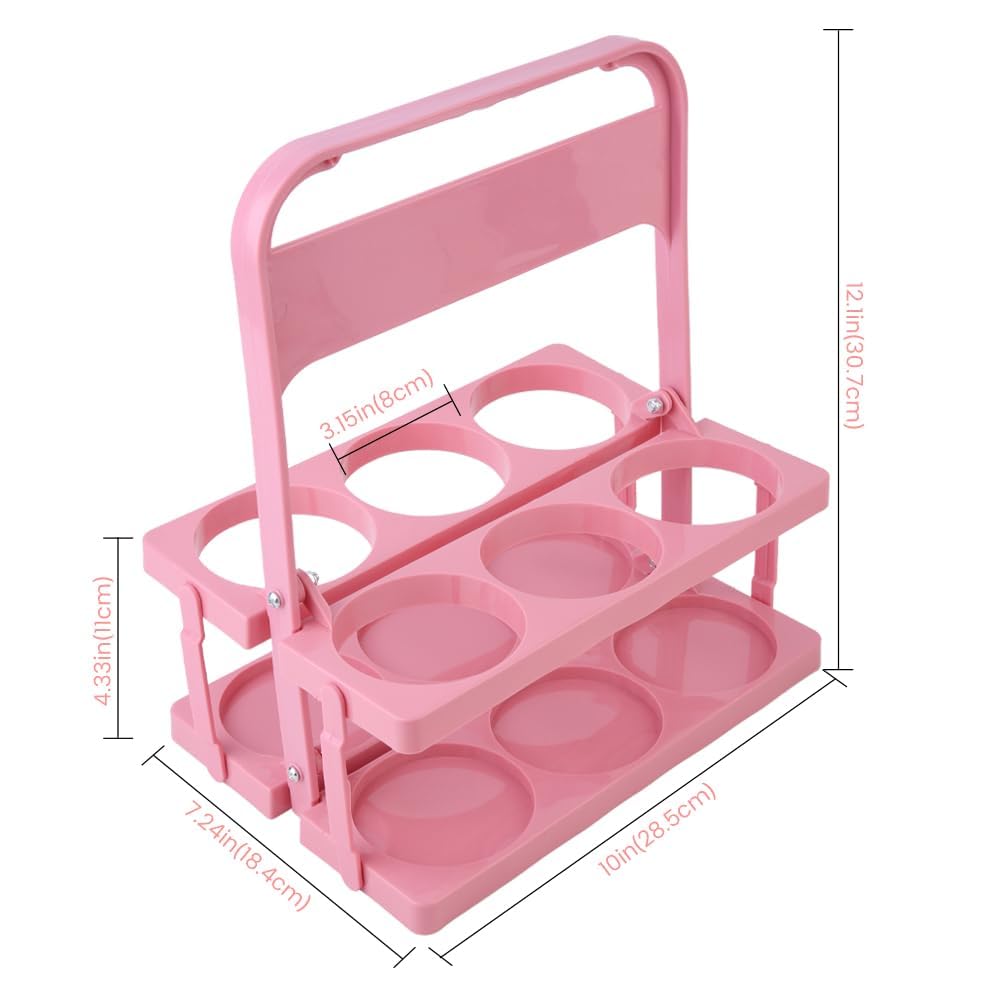 Bodaon Drink Holder Cup Carriers,Delivery Holder for Drinks, (Pink,6-Cup)