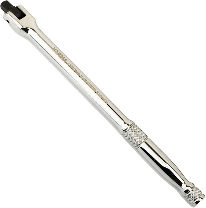 1/4-Inch Drive Breaker Bar, 8-Inch Length – Heavy Duty CR-MO Drive Head & 12mm Thick Shaft – High Torque Flex Head Tool for Bicycle, Motorcycle & Small Engine Repair – Exceeds ANSI Standards