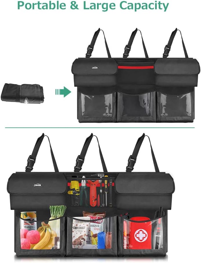 Oasser Trunk Organizer for Car, 6 Storage Compartments 43.3x19in