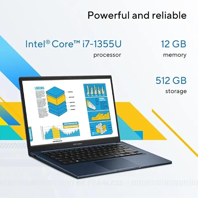 ASUS Vivobook 14" Laptop - FHD (1920 * 1080) - Intel Core i7-1355U - 10 Cores - Intel UHD Graphics - Copilot - Privacy Camera - Windows 11 Home - w/Wireless Mouse (40GB RAM | 1TB SSD)