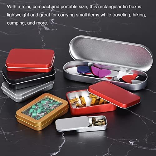 uxcell Metal Tin Box, 6.3" x 4.33" x 1.38" Rectangular Empty Tinplate Containers with Lids, Silver Tone, for Home Organizer, Candles, Gifts, Car Keys, Crafts Storage (Pack of 2)