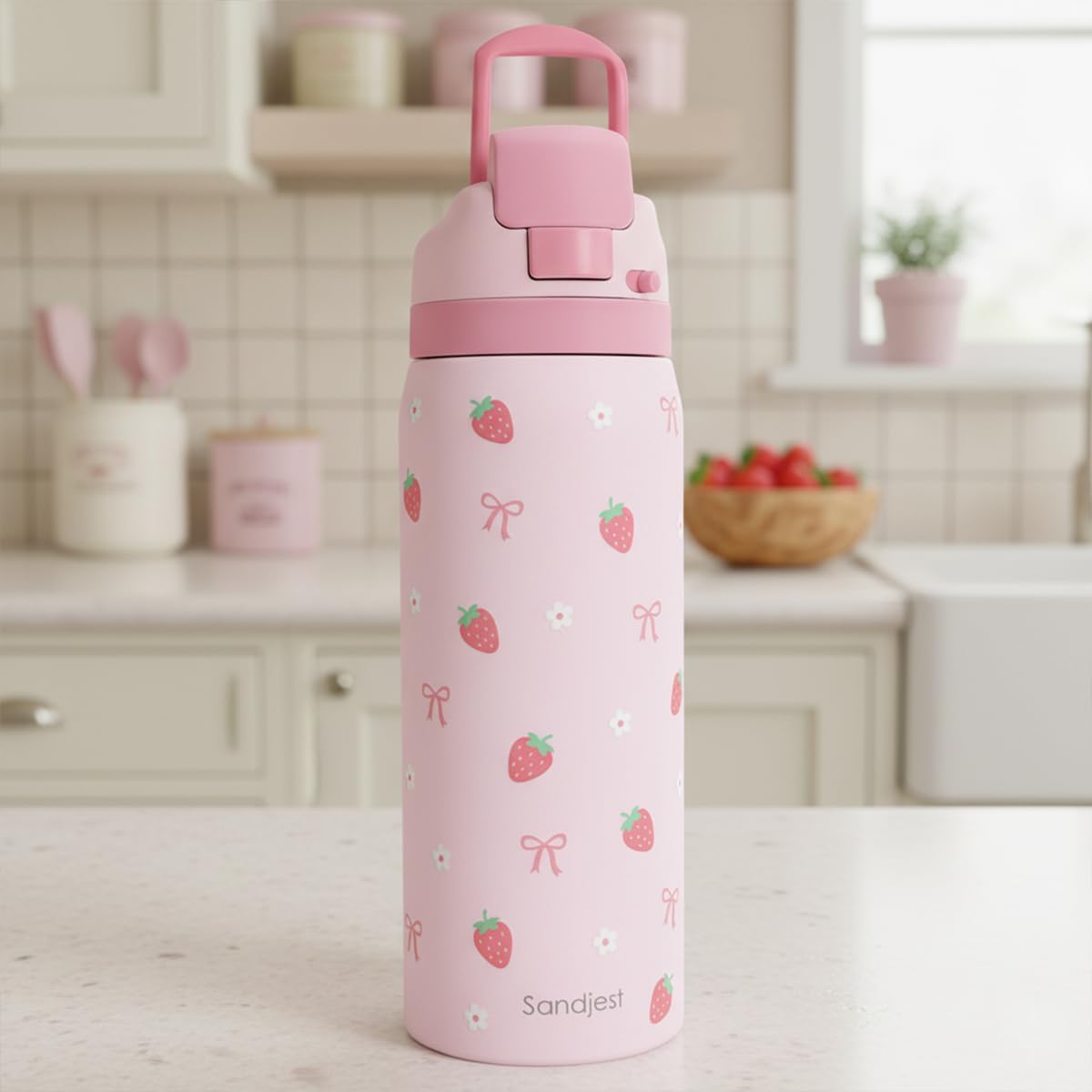 Skiennix Insulated Stainless Steel Water Bottle - 32oz with Straw for Sports & Travel | Perfect Gift for Women & Teens