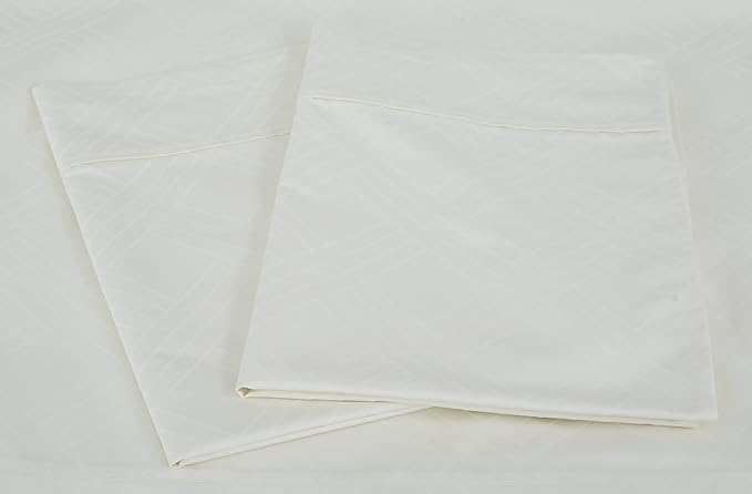 Threadmill Luxury 100% Cotton King Sheets - 800 Thread Count Jacquard Celine Ivory, Better Than Egyptian Cotton,4 Pc Striped Bed Set, Damask Sheets, Fits 16'' Deep Pocket